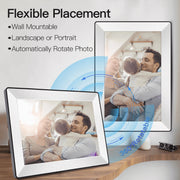 SBUSFGT Frameo Digital Picture Frame, 10.1 in 1280x800 IPS HD Touchscreen, Wi-Fi Photo and Video Sharing, 16GB Storage, Auto-Rotate, White XU-0101