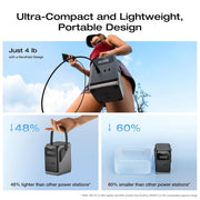 EcoFlow Trail 200 DC Portable Power Station, 192Wh LiFePO4 Battery, 220W DC Output, Compact Black Power Bank for Camping and Outdoors