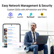 ASUS RT-BE58 Go Dual-Band Wi-Fi 7 Travel Router, 3.6 Gbps, USB-C Powered, Advanced VPN Security