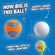 Doskocil Chuckit Ultra Ball Rubber Fetch Dog Toy, Medium 2.5 Inch Diameter, High Bounce, Durable Rubber, Floating Water Toy, Pack of 4, Orange and Blue, 47029