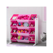 Delta Children TB83450GN-130 Kids Toy Storage Organizer with 12 Plastic Bins, White/Pink