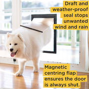 Hakuna 1167 Pets Deluxe Aluminum Dog & Cat Pet Door with Locking Panel for Screens