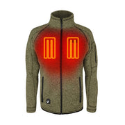 ActionHeat Men's 5V Battery Heated Sweater Jacket, Tri-Zone Heating, 6000mAh Rechargeable Battery, Olive Green, XXL