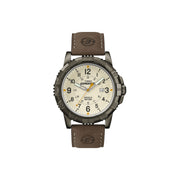 Timex Group T499909J Men's Expedition Rugged Metal Field Natural Dial Watch, Brown Leather Strap