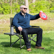 Ozark Trail Oversized Director's Camp Chair with Fold-Down Side Table, Green, 600 lb Capacity, Folding Steel Frame, FC850-95200C