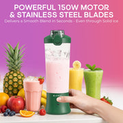 Blendi X Personal Blender, 24 oz BPA-Free Travel Bottle, 150W Motor with Pulse Mode, USB Rechargeable, Leak-Proof Lid, Mint