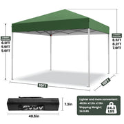 GVDV CE-12 10x10 ft Easy Pop up Outdoor Canopy Tent, Portable Straight Leg Gazebo Instant Canopy