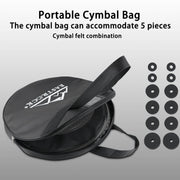 EastRock Low Volume Cymbal Pack, 14/16/18/20 Inch Alloy Cymbals with Noise Reduction, Black, Includes Bag and Felts, JDCP-03-2