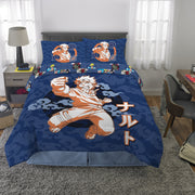 Naruto Kids 5 Piece Reversible Comforter Bedding Set, Blue, Full, Polyester Microfiber, 7B0456