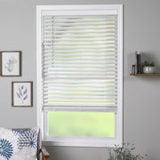 Beautiful Window Fashions Coverscaped 2-Inch Cordless Faux Wood Blinds, Smooth White, 23 x 74 in, Inside Mount with Valance, WM1B2374