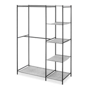 Whitmor Double Rod Closet with 5 Shelves, Heavy-Duty Steel Frame, Matte Black, Portable Closet Organizer, 6898-11296