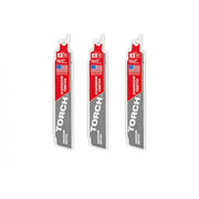 Milwaukee 48-00-5351 6 in. 10TPI The TORCH with Carbide Teeth Metal Cutting SAWZALL Reciprocating Saw Blade (3-Pack)