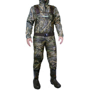 Riverwalks Elite 3.5mm Neoprene Bootfoot Hunting Wader, Mossy Oak Habitat Camouflage, 600 Gram Insulated Rubber Boots, Reinforced Knees, Adjustable Suspenders, Quick-Release Wading Belt