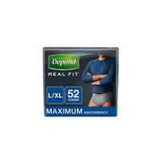 Depend Real Fit Incontinence Underwear for Men, Maximum Absorbency, L/XL, Grey, 52 Count
