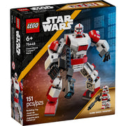 LEGO Star Wars Clone Shock Trooper Mech Toy, 151 Pieces, Poseable Battle Mech with Blaster Rifle and Stud Shooter, Includes Minifigure, Ages 6+, 6588634