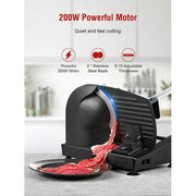Aicok 519N 200W Electric Deli and Food Meat Slicer with Two Removable 7.5 Stainless Steel Blade