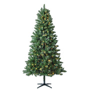Holiday Time 7.5'- PreLit Kennedy Fir Green Artificial Christmas Tree with Color-Changing LED Lights and Quick Set, Green