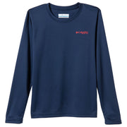 Columbia PFG Terminal Tackle Fish Flag Long-Sleeve T-Shirt for Kids - Collegiate Navy/Red Spark - XL