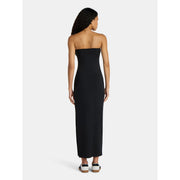 No Boundaries Women's Strapless Maxi Dress with Side Slit, L, Black Soot