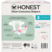 The Honest Company Clean Conscious Diapers, Hypoallergenic, Fragrance Free, Size 2 (12-18 lbs), 72 Count, Tutu Cute and Rose Blossom Prints