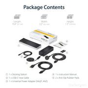 StarTech.com Triple 4K USB-C Laptop Docking Station, 60W Power Delivery, 3 Video Outputs (2 DisplayPort, 1 HDMI), 5 USB 3.0 Ports, Gigabit Ethernet, Audio Jacks, Black & Space Gray, DK30CH2DPPD