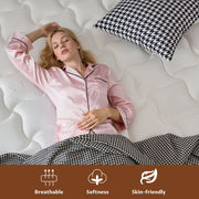 Giovanly 12 Inch Queen Hybrid Mattress, Medium Firm, Memory Foam and Individually Wrapped Pocket Coils, Breathable Cooling, Motion Isolation, Edge Support