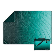 Rumpl Jade Fade Stash Mat XL, Packable Water-Resistant Picnic Blanket with Insulated Padding, Convertible Tote Bag with Shoulder Sling and Storage Pockets