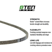 8TEN 810-CBL2920T Belt with Kevlar for Cub Cadet 524WE 528SWE Troy Bilt TB210B TB220 954-04260 Toro Super Recycler 21 62-3900 34 1/2 x 3/8