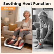 BAOKALER Shiatsu Foot and Calf Massager with Heat, Air Compression, Adjustable Intensity, Portable, White