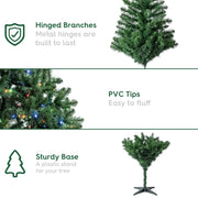 Holiday Time TG66M2BJHD00 6.5' Pre-Lit Madison Pine Green Artificial Christmas Tree w/Color-Changing Lights