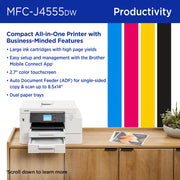 Brother INKvestment 4555 Wireless Color Inkjet All-in-One Printer, 2.7