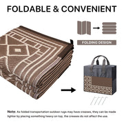 DEORAB Outdoor Rug, Waterproof Reversible Plastic Patio Carpet, 6 x 9 ft , Coffee and Brown- UV Protection