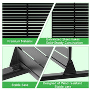 MTART Metal Outdoor Privacy Screen, 72 in H x 47.2 in W, Rustproof Powder-Coated Steel, Extra Wide Freestanding Louvered Fence Panel with Stand for Patio Balcony or AC Unit Concealment