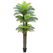 Zeeoze 9ft Tall Triple Trunk Coconut Palm Large Artificial Coconut Tree, Faux Fake Silk Coconut Plants