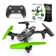 Skyrocket Toys Type-R Racing Drone, High-Speed 30+ MPH, One-Touch Stunts, Rechargeable LiPo Battery, White/Black, 18727