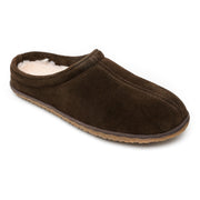 Minnetonka Taylor Men's Suede Indoor Outdoor Slippers, Chocolate Brown, Size 10 Medium, 41012-204