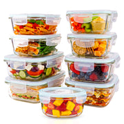 Razab Glass Food Storage Containers with BPA-Free Leakproof Lids, 24-Piece Set, Borosilicate Glass, Airtight Meal Prep Containers