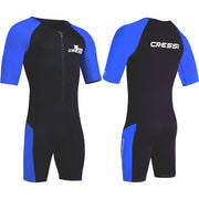 Cressi Tiburon 2 mm Short Sleeve Shorty Wetsuit for Men, Black/Blue, XL, XDG014525