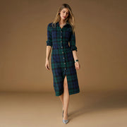Coco + Carmen Women's Harris Maxi Dress, Classic Black Watch Plaid, Maxi Length, Comfortable Fabric