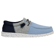 HEYDUDE Wally Tri Varsity Casual Shoes for Men - Light Blue - 10M