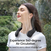JISULIFE 5 Speed Portable Neck Fan, Black - Low-Noise