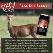 Conquest Scents VS-1 Deer Scent Stick, Doe Estrus Scent, Weather-Resistant Wax Formula, 2.5 oz, 001202