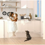 KORIMEFA Retractable Baby Gates for Doorway Punch-Free Install Extra Wide 71 X 33 Tall for Kids/Child or Pets Indoor and Outdoor Dog Gates for