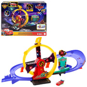 Mattel Disney Pixar Cars Lightning McQueen Celebration Raceway Toy Vehicle Playset with Light-Up Car, Multicolor, 95007357