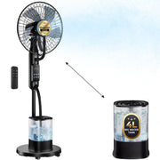 COWIN Pedestal Misting Fan with 4L Water Tank, 5 Speeds, 3 Modes, Remote Controlled Oscillating Standing Floor Fan for Home Bedroom Patio