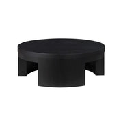 Beautiful WL-BT-013 Mod Round Coffee Table by Drew Barrymore, Black Wood Finish