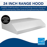 Broan-NuTone Glacier Series 24-Inch Under-Cabinet Range Hood, 300 CFM, White, BCSEK124WW