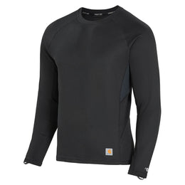Carhartt Force Midweight Micro-Grid Long-Sleeve Base-Layer Top for Men - Black - L