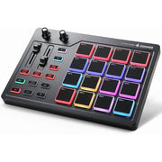 Donner STARRYPAD MIDI Pad Controller with 16 Backlit Silicone Beat Pads, Customizable Controls, USB Type-C, MIDI In/Out, Black, EC3305