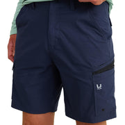 HUK Icon Performance Men's Fishing Shorts, UPF 50+ Sun Protection, Quick-Dry, Stain-Resistant, Multiple Pockets, Naval Academy, 32 Waist, 9 Inseam